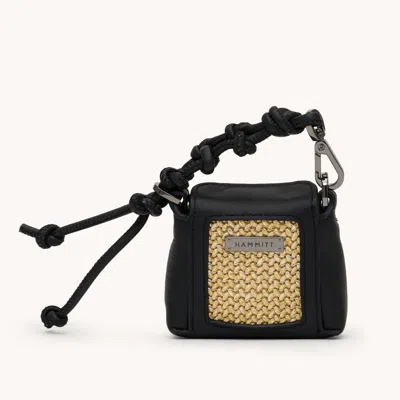 Hammitt Mini B Noir Smooth Raffia Gunmetal