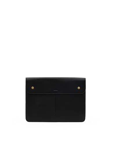 Hammitt Miranda Laptop Sleeve 14 Black Brushed Gold 14"