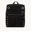Hammitt Montana Backpack Noir Diamond Suede Gunmetal Xl