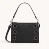 Hammitt Montana Clutch Black Lugano Gunmetal Lrg