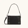 Hammitt Montana Clutch Black Lugano Gunmetal Sml