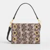 Hammitt Montana Clutch Contrast Snake Brushed Gold Lrg