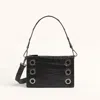 Hammitt Montana Clutch Evening Crocco Gunmetal Sml