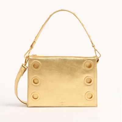 Hammitt Montana Clutch Gala Gold Brushed Gold Hammered Lrg