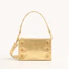 Hammitt Montana Clutch Gala Gold Brushed Gold Hammered Sml