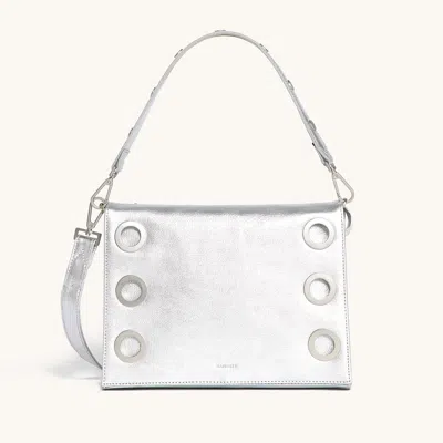 Hammitt Montana Clutch Sidewalk Silver Brushed Silver Lrg