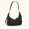 Hammitt Morgan Black Brushed Gold Red Zip