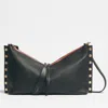 Hammitt Mr. G Black Brushed Gold Hammered Red Zip Lrg