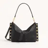 Hammitt Mr. G Black Brushed Gold Red Zip Med