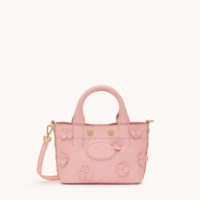 Hammitt Olympia Tote Flamingo Flora Brushed Gold Mini In Pink