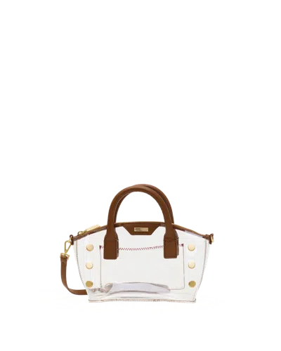 Hammitt Paula Clear Mahogany Pebble Brushed Gold In White