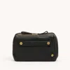 Hammitt Powers Black Brushed Gold Red Zip Med