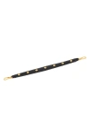 Hammitt Riveted Shoulder Strap Black Pebbled Brushed Gold In Black