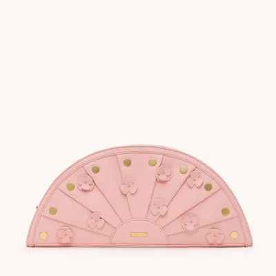 Hammitt Shelley Clutch Flamingo Flora Brushed Gold In Pink