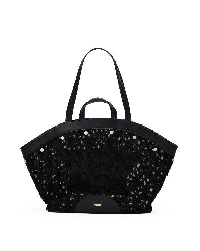 Hammitt Shelley Resort Tote Midsummer Night Brushed Gold In Black