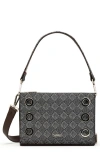 Hammitt Small Montana Jacquard & Leather Clutch In Gray