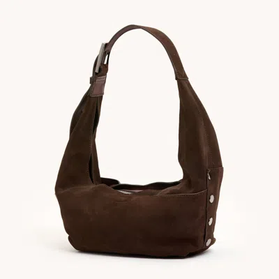 Hammitt Tom Belted Suede Gunmetal Med