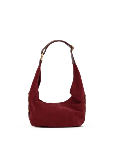 Hammitt Tom Zip Cherrywood Suede Brushed Gold Med