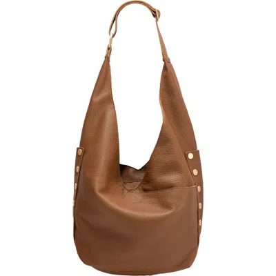 Hammitt Tom Zip Mahogany Pebble Brushed Gold Red Zip Lrg In Brown