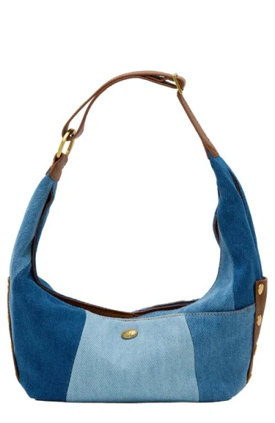 Hammitt Tom Zip Medium Denim Hobo Bag In Blue