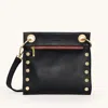 Hammitt Tony Black Brushed Gold Red Zip Med