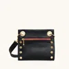 Hammitt Tony Black Brushed Gold Red Zip Sml