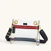 Hammitt Tony Clear Black Brushed Gold Red Zip Sml