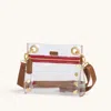 Hammitt Tony Mahogany Pebble Brushed Gold Red Zip Sml
