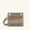 Hammitt Tony Pewter Brushed Gold Red Zip Sml