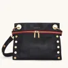 Hammitt Tony Signature Black Brushed Gold Red Zip Med