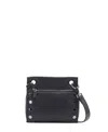 Hammitt Tony Small Leather Crossbody In Black Gunmetal