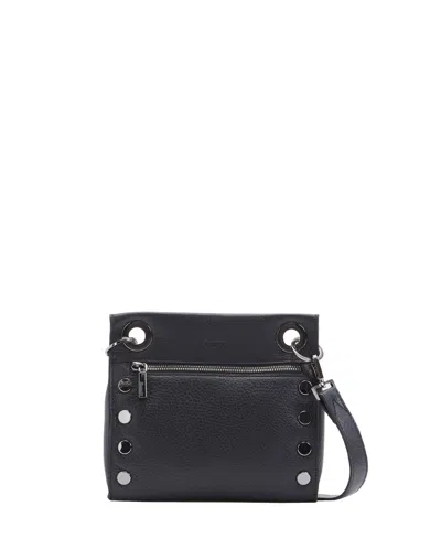 Hammitt Tony Small Leather Crossbody In Black Gunmetal