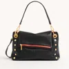 Hammitt Vip Grand Black Brushed Gold Red Zip