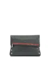 Hammitt Vip Large Leather Crossbody In Black Gunmetal Red Zip
