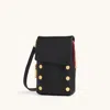 Hammitt Vip Mobile Black Brushed Gold Red Zip