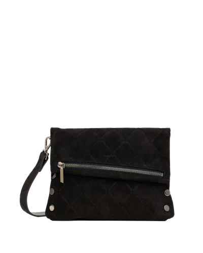 Hammitt Vip Noir Diamond Suede Gunmetal Med In Black