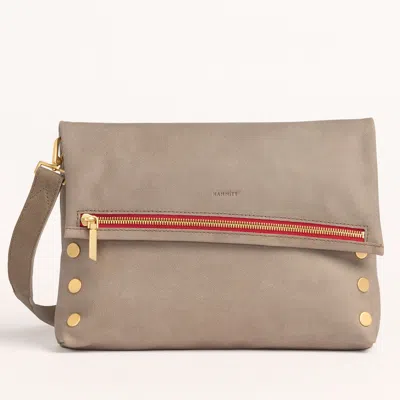 Hammitt Vip Pew Brushed Gold Red Zip Lrg