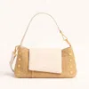 Hammitt Vip Satchel Calla Lily White Raffia Brushed Gold