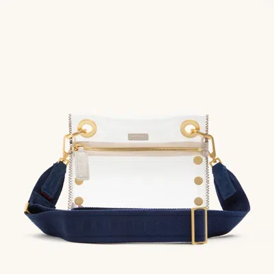 Hammitt Webbing Crossbody Strap Riviera Navy Brushed Gold