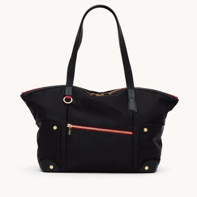 Hammitt Zoe Tote Black Nylon Gold Red Zip