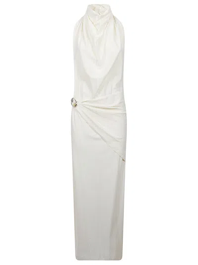 Hamoulet Halter Long Halter Ankle Dress In White