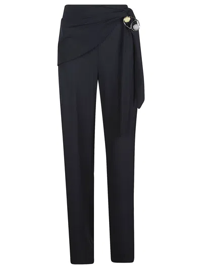 Hamoulet High-waisted Pants With Unique Belt Detail In Black