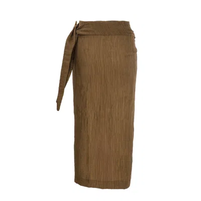 Hamoulet Midi Pareo In Textured Fabric In Brown