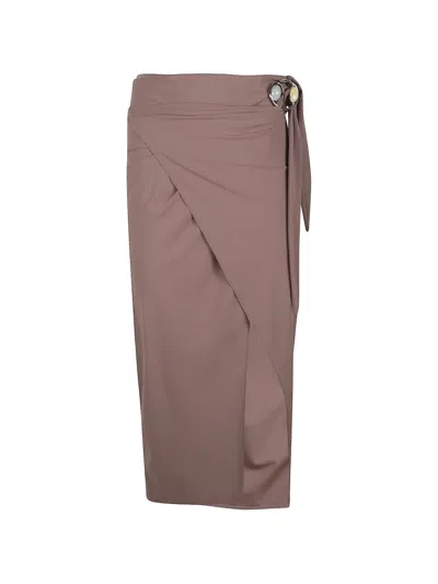 Hamoulet Vega Y Draped Skirt In Brown
