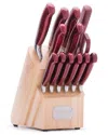 Hampton Forge Argentum Red 14pc Knife And Block Set In Red