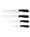 Hampton Forge Epicure 4pc Soft Grip Cutlery Set In Black