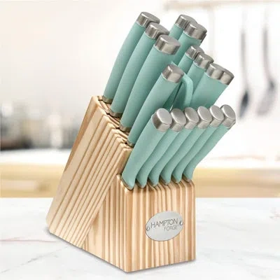Hampton Forge Epicure Pistachio 17 Piece Cutlery Block Set, Pistachio Color