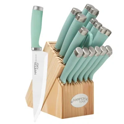 Hampton Forge  Epicure Pistachio - 17 Piece Knife Block Set In Teal