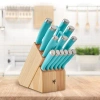 Hampton Forge Epicure True Aqua 15 Pc Block Set In Aqua