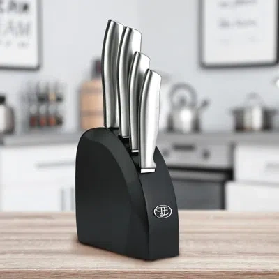 Hampton Forge  Kobe - 5 Piece Utility Knife Block Set In Silver